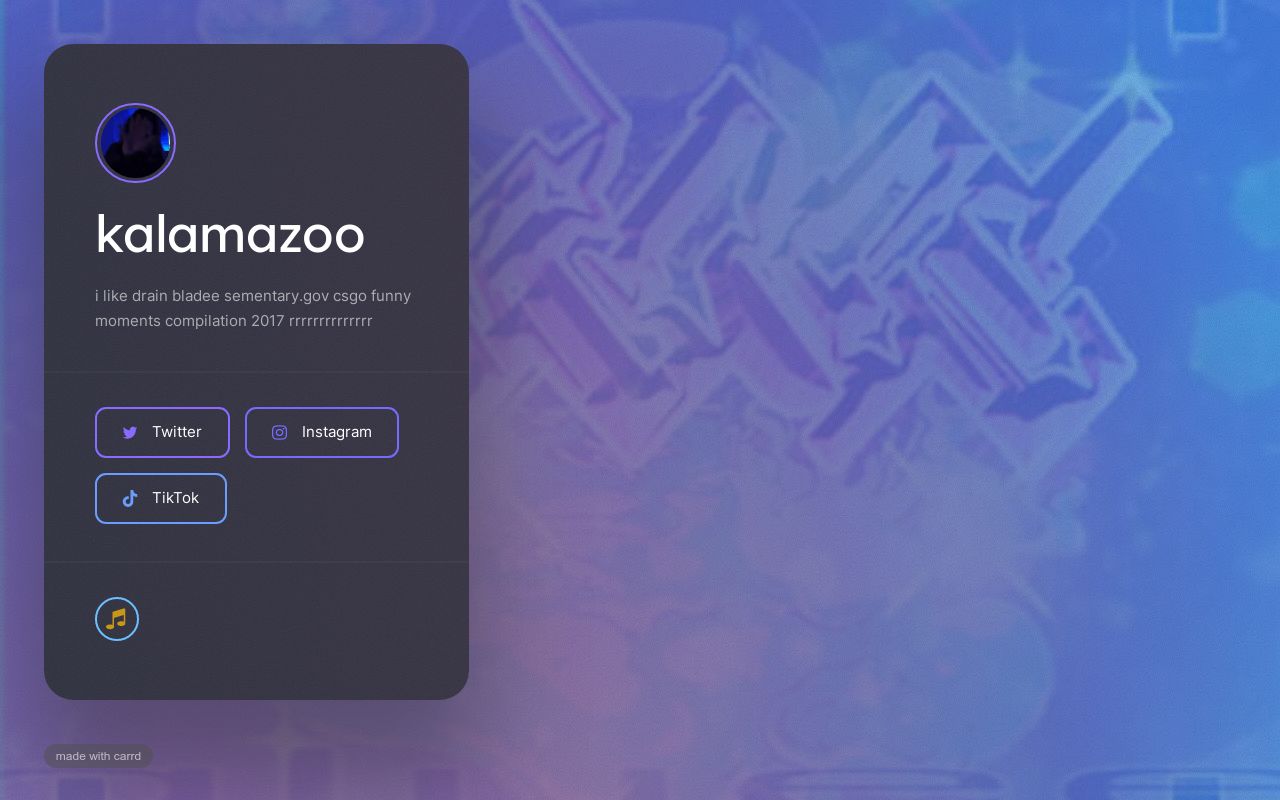Carrd profile picture for @kalamazoo